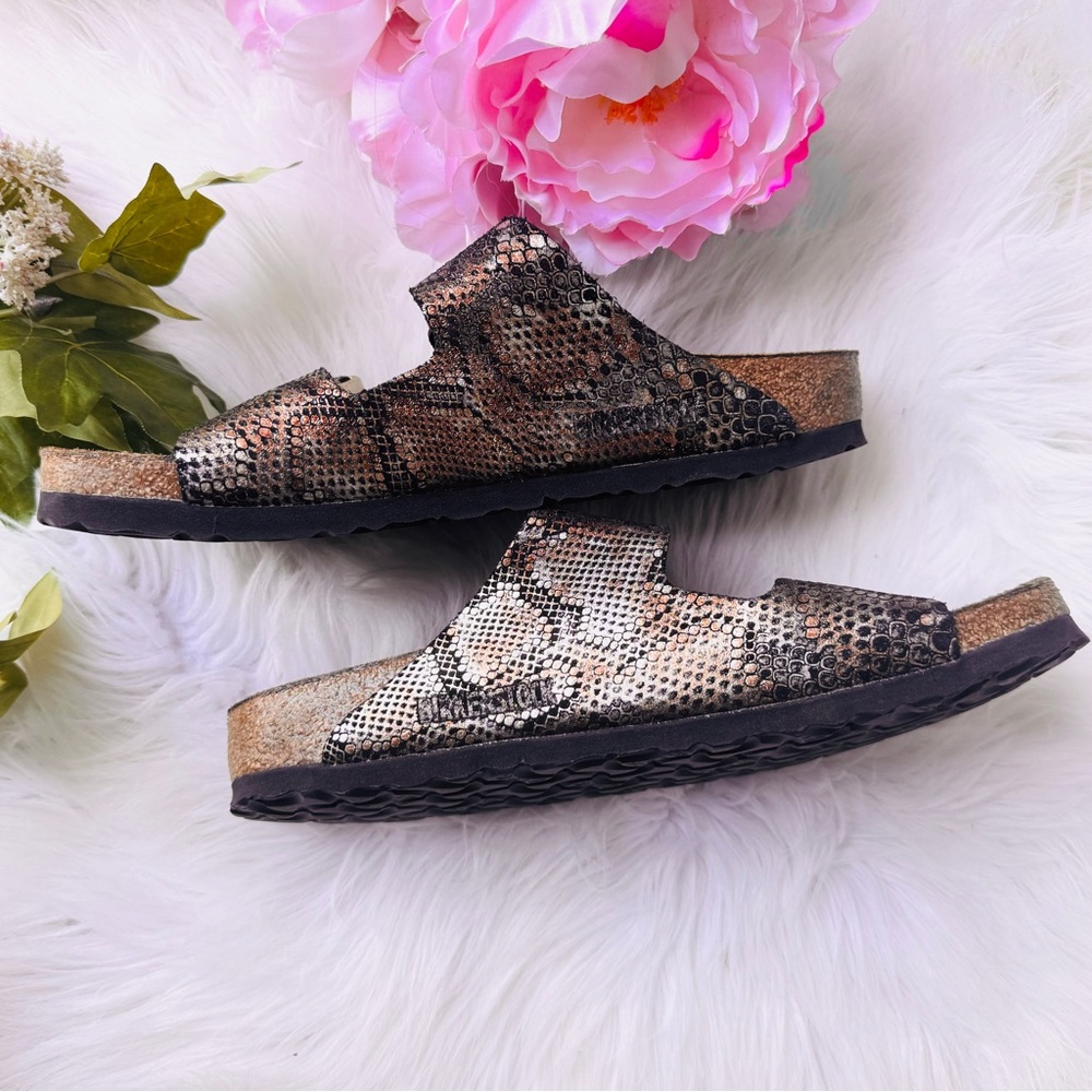 Birkenstock Arizona Python Gold Sandals - Picture 6 of 10